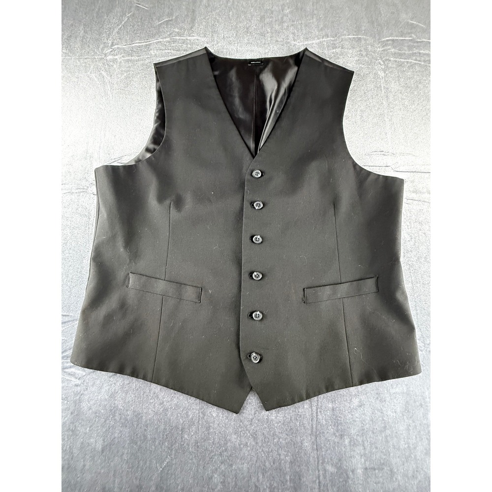 J Ferrar Slim Fit Black Suit Vest Mens XL Formal Dress Wedding Waistcoat
